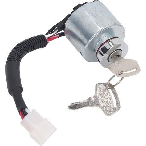 Interrupteur d'allumage du moteur, verrouillage de l'interrupteur d'allumage avec 2 clés, interrupteur de démarrage d'allumage, 66101 55200 adapté pour Kubota BX1500D BX1800D (1/5)