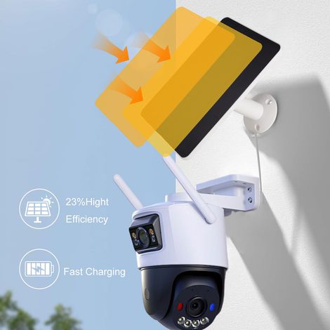 Lot 4 chargeurs solaires pour Arlo Pro 6 6 XL, panneaux 6V 5W IP65, câble 3m, adaptateurs Type C (1/5)