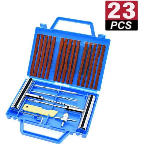 Kit de reparación de neumáticos para coche (23 piezas): Incluye kit de reparación rápida de emergencia, herramienta para reparar neumáticos y tira de goma.
