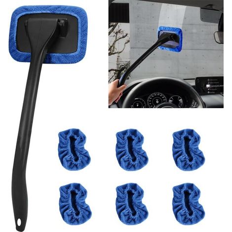 Set de 7 essuie-glaces – Bleus – Microfibre – Lave-vitres voiture – Condensation – Fenêtres (1/5)