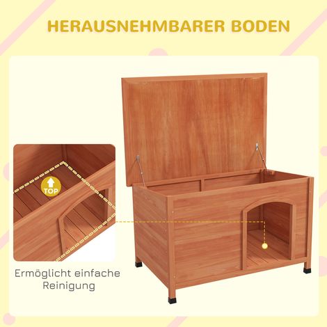 Cabane pour chien en bois massif, abri XXL marron et vert, dimensions 100x65,5x68 cm, refuge extérieur spacieux