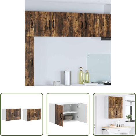 Holzschrank -  Küchenschrank Kalmar 2 pcs Geräucherte Eiche 60 x 31 x 40 cm (1/5)