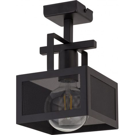 Plafoniera industriale nera in metallo Albert Sigma E27 15W