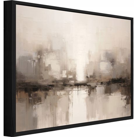 Tableau mural sur toile avec cadre noir, abstraction boheme pour salon et chambre, impression haute definition, 100 x 70 cm