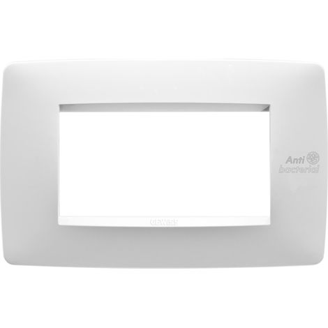 PLAQUE ONE 4P BLANC ANTIBACTERIEN GEWISS GW16104AB