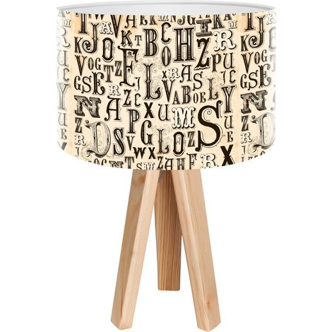 Lampe de chevet stamps foto-118 - Bois clair, beige