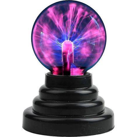 Boule lumineuse plasma, effet tonnerre et éclair, tactile, alimentation USB ou piles, idéale pour les fêtes, décembre. (1/4)