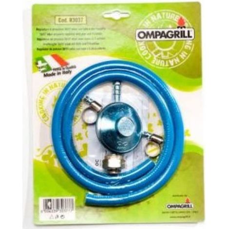 Ompagrill Regulador de Presión R3037 con Tubo para GPL 30/37 Mbar