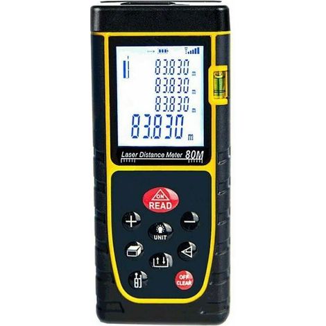 Télémètre laser 40m Télémètre laser de haute précision portable Instrument de mesure infrarouge pour salle de mesure Règle électronique, jaune, (1/4)