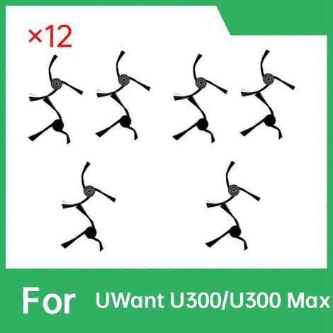 NALOOKAMIC Lot de 12 brosses latérales de rechange pour balayeuse UWant U300/U300 Max
