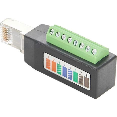 Connecteur à vis RJ45, adaptateur RJ45 mâle sans soudure vers bornier 8 broches pour Ethernet (1/5)
