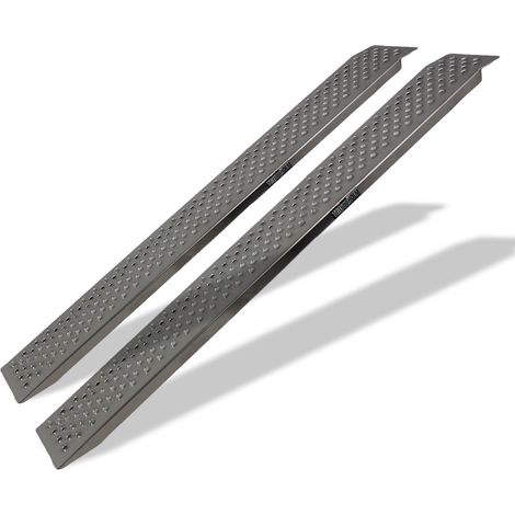 TRUTZHOLM 2 x Auffahrrampe 150 cm Tragkraft 400 kg Alu grau profiliert Verladerampe Motorradrampe (1/5)