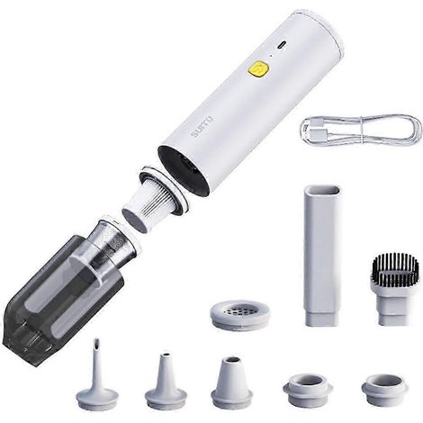 Aspirateur de voiture Suitu Mini Aspirateur portable à main Aspiration et balayage puissants Blanc jn (1/4)