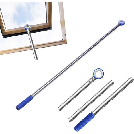 Tige Télescopique Pour Fenêtre De Toit Rallonge Pour Poignée De Fenêtre Tige D'ouverture De Fenêtre Tige De Commande Pour Ouvrir Les Fenêtres De Toit (116 Cm Bleue) (1/3)