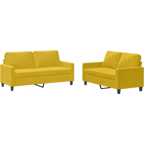 Maison Exclusive - Set di Divani 2 pz con Cuscini giallo in Velluto