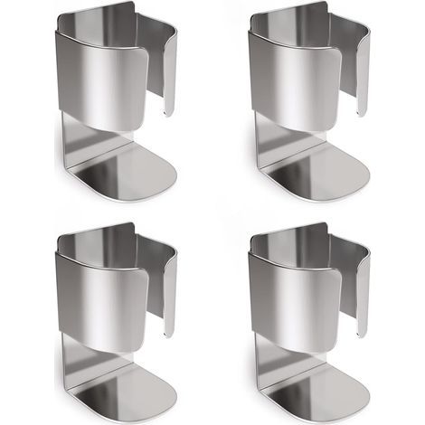 Set mit 4 Zahnbürstenhaltern, Edelstahl, Klebebefestigung, Wandmontage, für Badezimmer (1/5)