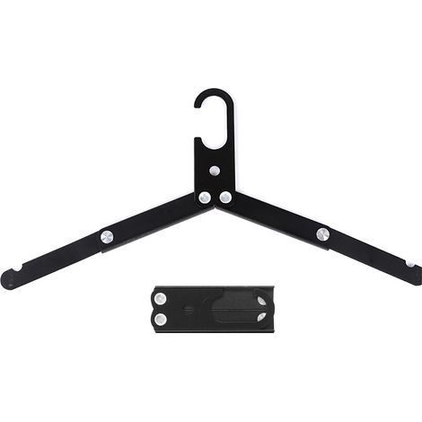 Porte-habits pliable de voyage en aluminium léger, design compact pour bagages, couleur noire. (1/5)