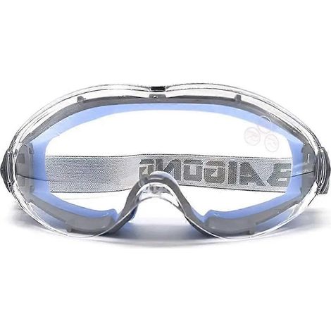 Lunettes de sécurité antibuée verres transparents résistantes à la poussière et aux projections usage industriel bleu (1/5)
