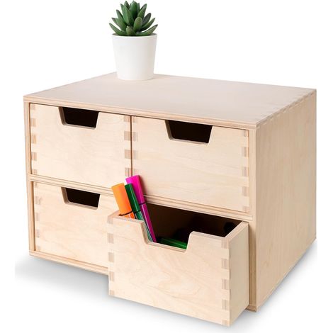 Schubladenbox Schubladenelement  28,5 x 20 x 19 cm - Mini-Kommode für Kleinigkeiten aus Birken-Sperrholz