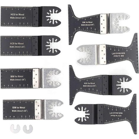 Jeu de 10 lames de scie oscillantes à dégagement rapide – accessoire universel pour le bois, le métal et le plastique