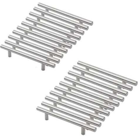 20 silberne Küchengriffe, gebürstete Hohlkammergriffe für Schränke, Türgriffe aus Edelstahl, inklusive Schrauben, 128 mm Bohrabstand, für Schrank-, Schubladen- und Kleiderschranktüren
