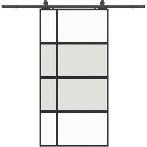 Maison Exclusive - Schiebetür mit Beschlag Schwarz 102,5x205 cm H