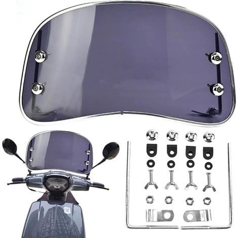 Pare-brise transparent pour moto, pare-brise de carénage de moto, pare-brise transparent réglable pour moto : la distance entre les trous est de 31,5 cm (haut) et 32,5 cm (bas). Notre solide (1/5)