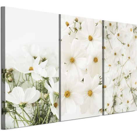 Tableau sur toile italienne 90 x 60 cm, triptyque - style classique - fleurs. Tableau sur toile italienne 120 x 80 cm, triptyque - style classique - fleurs. (1/5)