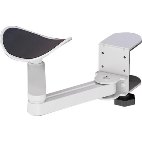 Estensione bracciolo per scrivania - 39x11,5x7 cm - Installazione a clip - Poggiagomiti ergonomico - Bianco - Adatto per la digitazione e i banchi da lavoro - Riduce l'affaticamento muscolare - Univer