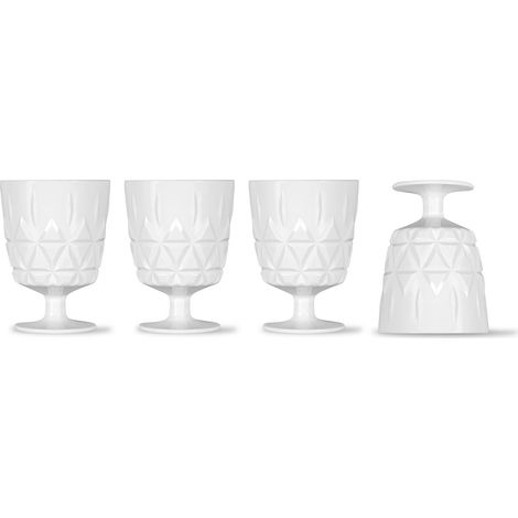 Vasos para picnic, acrílico blanco, 4 unidades, 0,3 l. Para comer al aire libre / Sagaform (1/4)