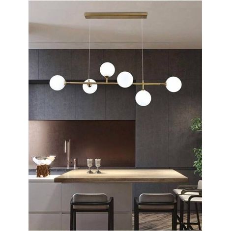 Lampadario A Sospensione 6 Sfere Sfera Attacco G9 Moderno