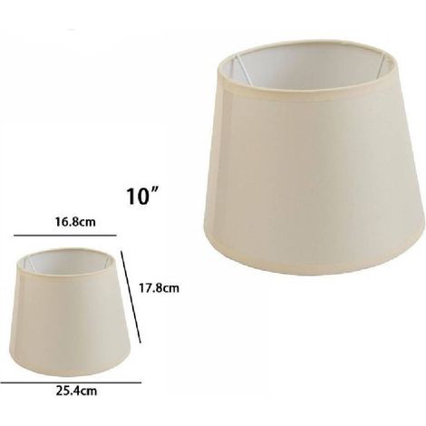 TrAdE Shop Traesio - Paralume Conico Cilindro Cappello Ricambio Per Lampada E Applique In Tessuto Tnt - Beige -10" -