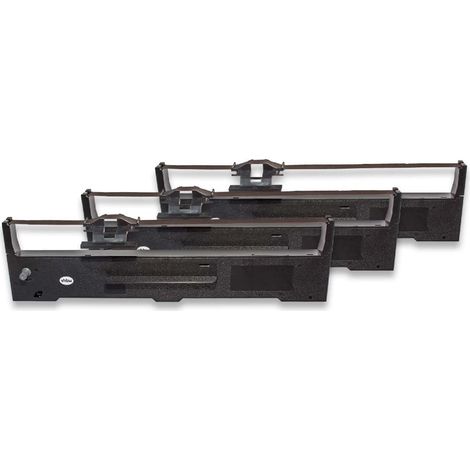vhbw 3x Ribbon Cartridge compatible with Epson LQ-890 Dot Matrix, Receipt Printer - Black Ink Ribbon