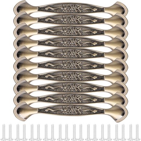 Lot de 10 poignées de porte en alliage de zinc pour tiroirs et boîtes à chaussures, quincaillerie de bureau, entraxe 96 mm (1/5)