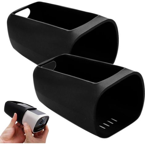 Lot de 2 coques en silicone résistant aux intempéries pour Eufy Security S330 EufyCam 3 - Noir - En silicone - Pour caméra de sécurité Eufy Cam 3 - Étanche et anti-UV (1/5)