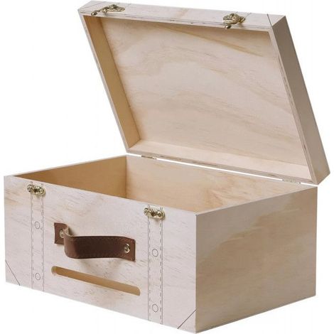 Urne - Bois - Valisette de voyage - A décorer et personnaliser - 30x20x15cm (1/2)
