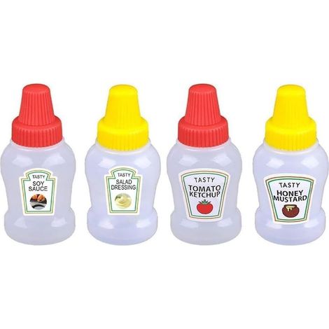 Pack Mini Ketchup Bottles for Bento Box Accessories Mini Condiment Bottles Portable Dispenser for Honey Sauce Dressing Dressing Tableware (1/5)