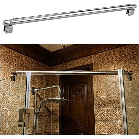Barre de support murale pour paroi douche en verre, extensible (1/5)