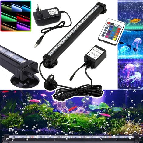 Lampe de plongée LED pour aquarium avec télécommande, lampe à bulles sous-marine, lampe LED colorée pour aquarium (46 cm) (1/5)