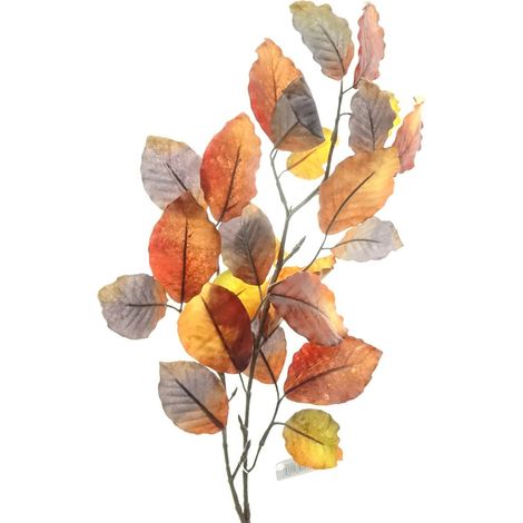Gasper – Branche de feuilles de hêtre d'automne artificielle – Tons bruns, 70 cm