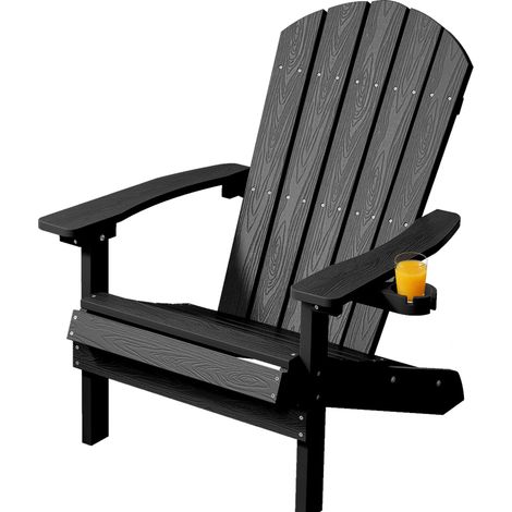 Chaise d'extérieur pour jardin : confort Dossier ergonomique HIPS Chaises durables avec porte-gobelet - Chaises toutes saisons pour terrasse/foyer/camping/piscine/banc (1/5)