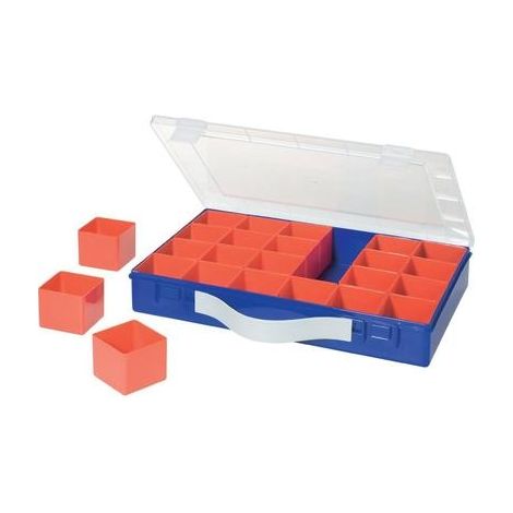 Caja de surtido con 24 compartimentos de polipropileno azul'335 x 225 x 55 mm H眉nersdorff H脺NERSDORFF WE6009 24