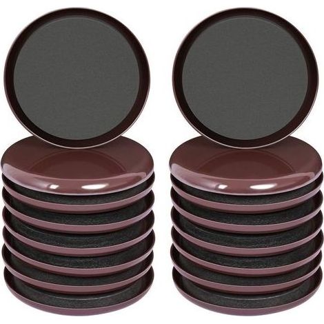 16 Pcs Curseur de Meuble pour Pieds de Table et de Chaise, Patins Glisseurs pour Meubles Auto-adhésifs pour Déplacer des Meubles Lourds et Protéger Les Sols, 3.5" Marron (1/5)