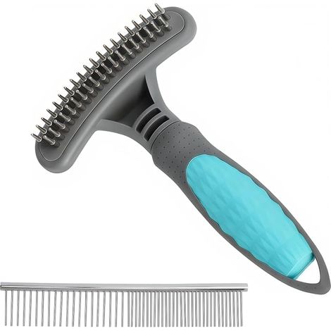 2 peines y cepillos de aseo para perros y gatos con pelo largo enmarañado y enredado. Elimina nudos, enredos y pelos. Cepillos de belleza. (1/5)