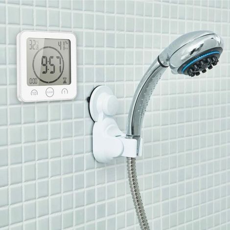 Reloj de ducha impermeable con temporizador táctil (blanco)
