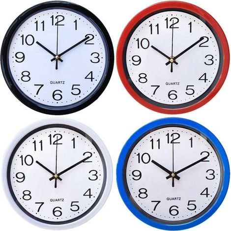 Runde Wanduhr, Quarzuhr mit geräuschlosem Uhrwerk, Dekoration für Schlafzimmer oder Küche. (1/3)