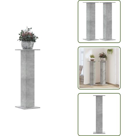 vidaXL Pflanzenständer 2 Stk. Betongrau 30x30x95 cm Holzwerkstoff (1/5)