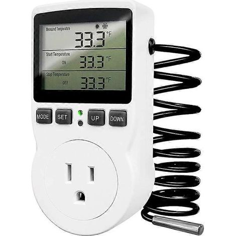 Prise thermostatique numérique 120 V, prise 110 V pour terrarium, serre ou reptile (prise américaine). (1/4)