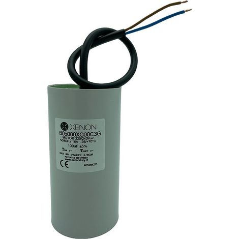 Em Distribution – Condensateur électronique de démarrage 100µF – Câble 280 mm – Fond plat pour moteurs monophasés 220V – Couple élevé 1,5kW à 2,2kW
