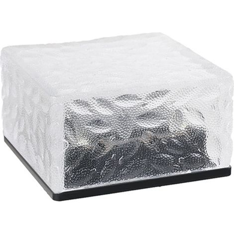 Wasserdichte Außengartenleuchte mit Solarenergie, Eisziegelform und Batterie (Warmweiß)
